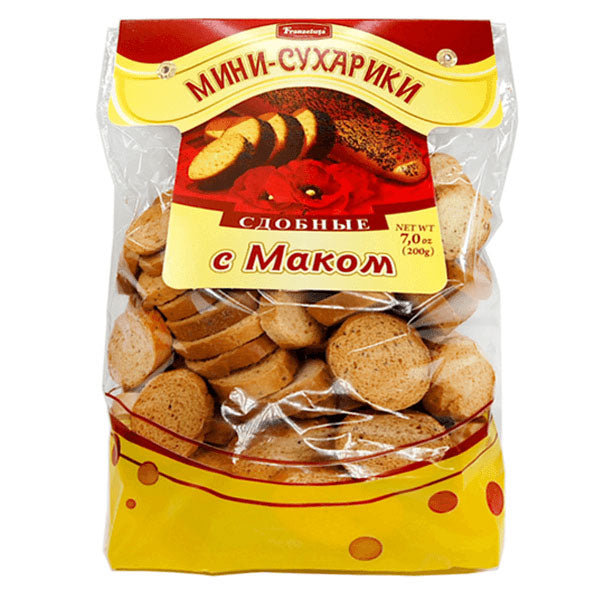 Сухари Мини с маком – 7,05 унций (200 г)